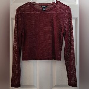 NWOT Just Polly New York Fish Net Crop Top